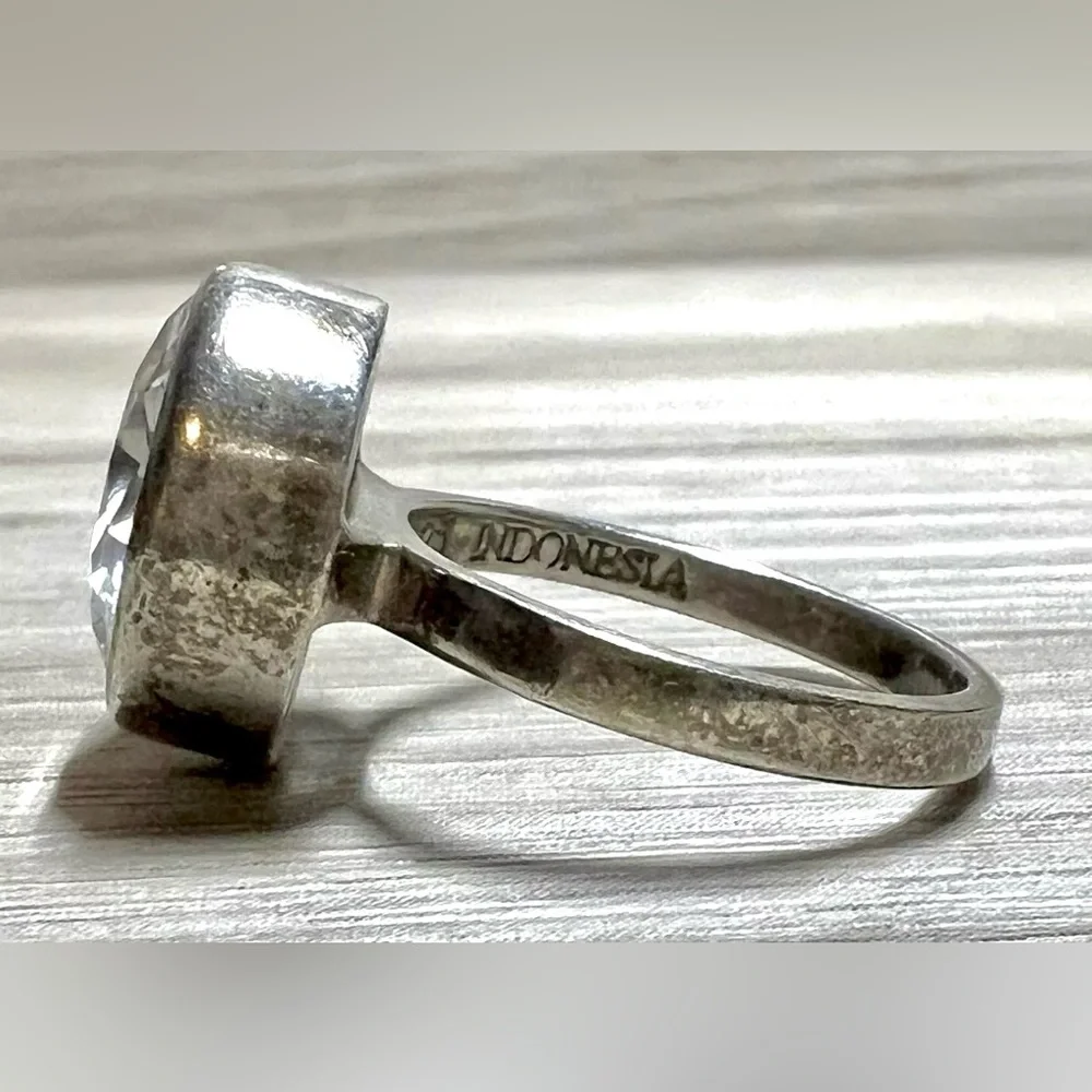 Designer Silpada Sterling Silver Cubic Zirconia Center Stack Ring, Size 5.75 - Picture 4 of 12